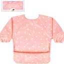 BEBE FAVOUR Long Sleeve Baby Bib For Eating Feeding Mess Proof Waterproof Food Smock Bibs With Pocket For Newborn Boy Girl