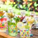 WorldBazaar 100 Pack Fiesta Plastic Cups 12oz Cinco De Mayo Disposable Party Cups for Mexican Taco Birthday Summer BBQ Party Decorations
