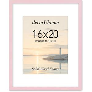 DecorUhome Solid Wood 16x20 Picture FrameFits 11x14 Photo with Mat