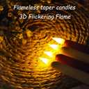 Flameless Taper Candles with Remote Control and Timer, Battery Operated LED Candlesticks with Flickering 3D Flame, 9.60.8 Inches Plastic Fake Candles for Christmas, Wedding and Home Decor (Ivory, 12)