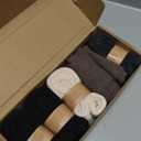 Justay 5 Pairs Winter Knee High Socks Warm Tall Boot, Soft Knit Thermal Cotton Long Socks for Women Gifts (One Size, Black Dark Grey Coffee Khaki)