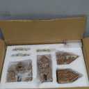 Thyle 4 Pcs Christmas Lighted Gingerbread House Decoration Resin House Village Figurine with Led Lights Rustic Gingerbread Xmas Village Home Decor for Christmas Indoor Holiday Party Decor