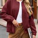 Tankaneo Womens Bomber Jackets Lightweight Zip Up Fashion Cute Jacquard Coats Fall Varsity jacket