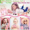 Play Purse for Little Girls Toddler, 35PCS Toddler Purse with Pretend Makeup for Kids, Girl Toys Princess Toy Includes Handbag, Phone, Kids Toy Purse Christmas Birthday Gift for Girls 3 4 5 6 7 8+