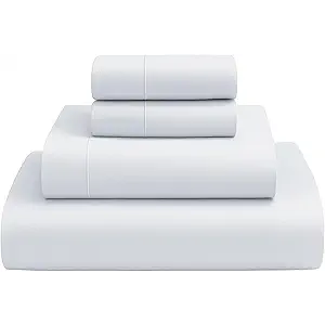 MyGiza Sheets,100% Certified Giza Egyptian Cotton Sheets-King Size Giza Cotton Sheets Set to Fit Upto 18 Inches Deep Mattress (4 Pcs) White