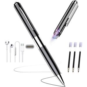 Upgraded Voice Recorder Pen with 2X Battery Life Built-in 64GB Chip Storage 7200Hrs Voice Activated Audio Recorder, AI Noise Reduction, MP3 Player Type-C USB Flash Drive for Lectures, Meetings