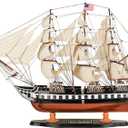 SAILINGSTORY Wooden Model Ship USS Constitution 1/100 Scale Replica Frigate Sailing Warship Model Sailboat Decor (32")