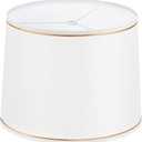 PATIKIL Lamp shades for Table Lamps 11.4" Top x 12.6" Bottom x 9.8" High Drum Lamp shades for Floor Lamps Medium Linen Lampshade Easy Assembly for Lamp Replacement, White