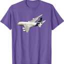 A 380 passenger aircraft, airline, jet, airplane T-Shirt (Purple) Size S