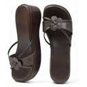 ICON wedge sandals, 9, Dark Brown 