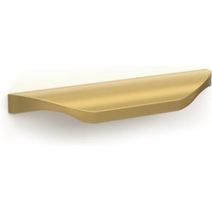 goldenwarm 5 Pack Finger Pulls Brushed Brass Edge Pull for Gold Cabinet Drawer Handles 3 Inch Hole Center Kitchen Hardware Zinc Alloy (3in hole centers, Matte Gold)