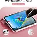 INFILAND for iPad Air 11 inch Case M2 2024/M3 2025/M4 2026, iPad Air 5th/4th Generation Case 2022/2020 10.9 inch, Glitter Cover with Clear Back, Pencil Holder for Kids Girls,(Rose Gold