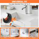 Drain Snake, Drain Auger with Drill Attachment, 25 Feet Plumbing Snake Auto Feed Flexible Hair Drain Clog Remover for Kitchen, Bathrom and Shower Sink with Gloves