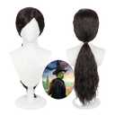 Women Black Long Fluffy Wig for Girls Halloween Cosplay Costume Wig (20075)