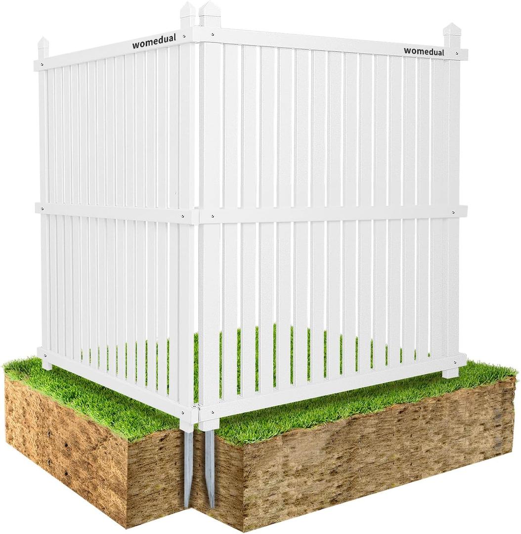 Air Conditioner Fence 2 Panels, 50" W x 50" H Outdoor Trash Can Fence, Easy Assembly Decorative Privacy Screen for AC Units & Pool Equipment