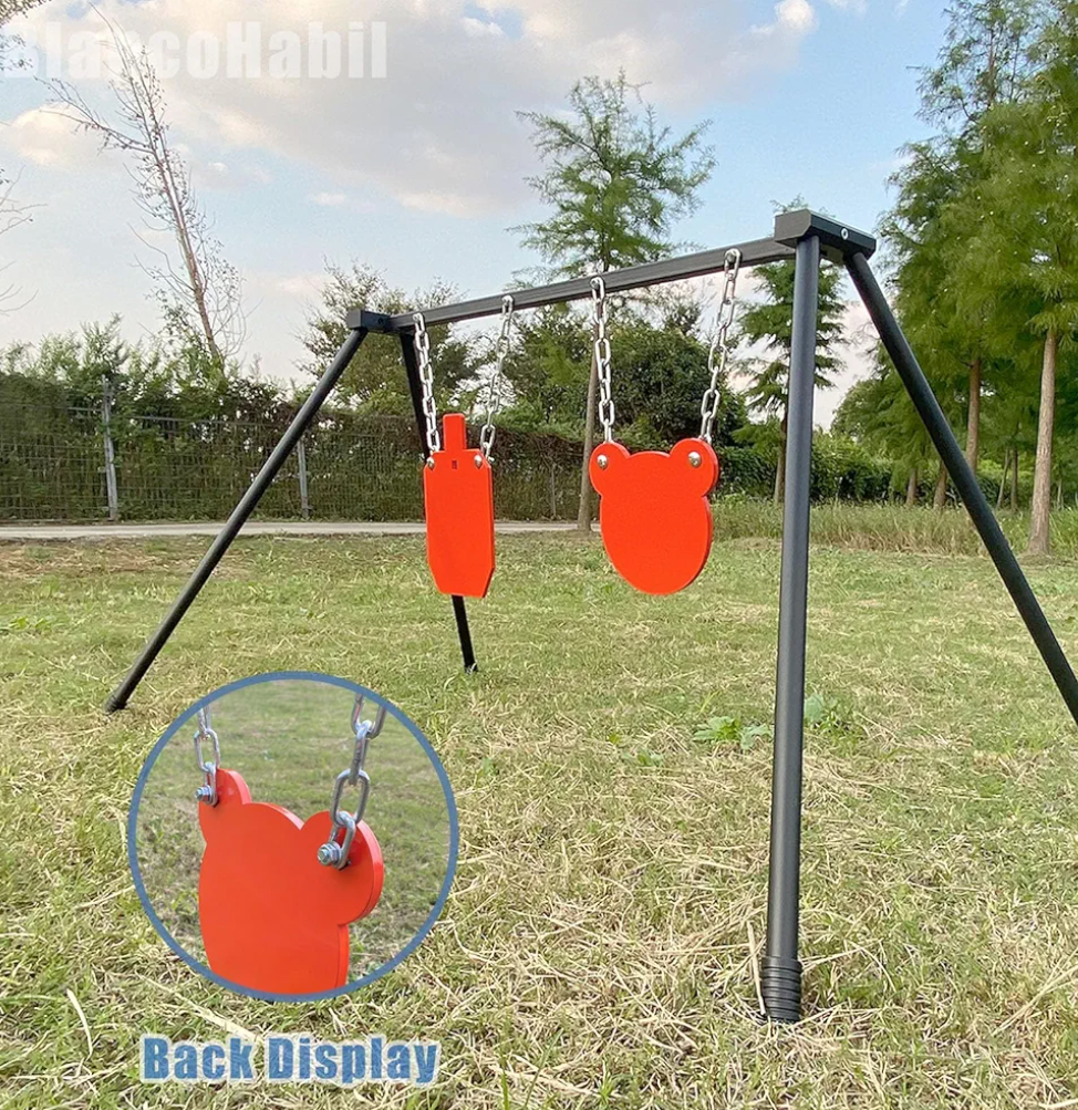 ZEUTSPEKA- (2 Pcs) 1/2" Thick 6" and 7" x 12" AR500 Steel Targets for Shooting - Including Bolts and Metal Target Chains, Perfect for Target Practice Shooting, AR500 Shooting Gong Combo Targets
