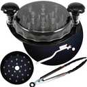 Chicken Shredder Tool Twist 4-in-1Meat Shredder Set with Tong Cleaning Brush & Tray-Fast Shredded Meat & BBQ Prep,Anti Slip & Sharp Blades, BPA Free,Dishwasher Safe Desmenuzador De Pollo