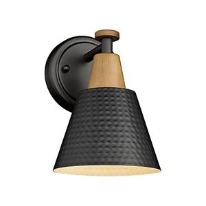FEMILA Black Wall Sconces, Rustic Industrial Wall Lamps, 1-Light Sconces Wall Lighting with Hammered Metal Shade, Bathroom Vanity Light Fixture for Bedroom Living Room Kitchen,4FG59B BK
