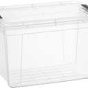 Superio Clear Storage Box with Lid, 4.75 Quart Plastic Container Bins for Organizing, Stackable Crates, BPA Free, Non Toxic, Odor Free, Organizers for Home, Office, School, and Dorm