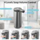 Automatic Foaming Soap Dispenser,Touchless Foam Soap Dispenser,12oz Rechargeabled Wall Mounted Smart for Bathroom and Kitchen Dish Soap,Easy for Toddlers, Brushed Silver