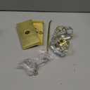 HIEMEY Satin Brass Crystal Glass Dummy Door Knob Interior, Gold Dummy Door Knob Door Handles for Closet Hall Rectangular Single Side Non-Turning Inactive, 2 Pack