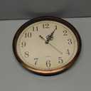 Bernhard Products Vintage Brown Wall Clock Silent Non Ticking 12 Inch Quality Quartz Battery Operated Round Decorative Easy to Read for Home Kitchen Living/Dining Room Bedroom Office Classroom School