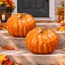 Colingmill 2Pcs 9.84" Realistic Fall Faux Pumpkin Foam Decor Autumn Harvest