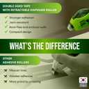 Double Sided Tape with Retractable Dispenser Roller - Permanent, Acid Free, Transparent - 2 Runners & 8 Refill Cartridges - Ideal Scrapbook Supplies & Scrapbooking Supplies Kit - 315 Inches Each