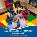 Booooom Jackson Classroom Rug Large Colorful Classroom Carpet with Non-Slip Backing, 10'4''x13' Children's School Seating Rug Elementary, 10.5 x 13 ft