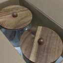 2 PCS 1 Gallon Drink dispenser, Glass Beverage Dispenser With Wood Stand, Large Water Drink Dispensers for Parties With Stainless Steel Spigot, Ideal for Lemonade,Juice, Tea, and Party Drinks