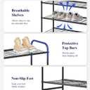 Kitsure Shoe Rack - Stainless Steel Shoe Organizer, Sturdy Shoe Rack for Closet and Front Door Entrance, Free Standing Shoe Shelf, Closet Organizers and Storage, 25.6" Wide - 3 Tier, Black