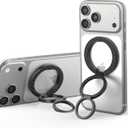 Nillkin FiberSnap Magnetic Phone Grip Ring Stand Holder, Removable Magsafe Phone Holder with Expanding Grip and Adapter Ring,360 Adjustable Kickstand Compatible with iPhone 17,16 Pro 15,14,13 (Black)