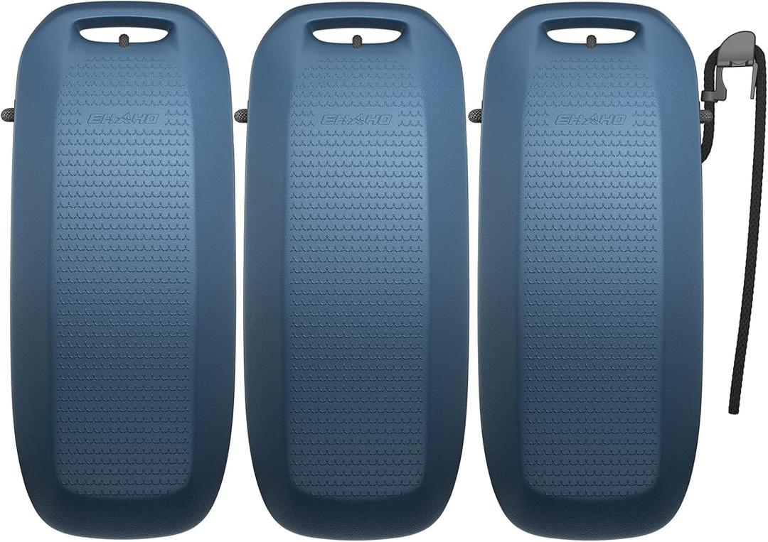 Ehaho Pontoon Boat Fenders, Boat Bumpers for Docking, High-Density EVA Foam with Secure Fit Lip and Locking Clips for Hull Protection, 23.8"L x 10"W x 8"H