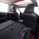 EKR Rav4 Seat Covers Custom Fit for Toyota Rav4(Gasoline) 2019 2020 2021 2022 2023 2024 2025 LE/XLE/XLE Premium/Limited,Leather Car Seat Cover Full Set for SUV,Faux Leather(Black with Blue Piping)