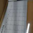 Dry Erase Calendar Whiteboard for Wall, 24"x18" Magnetic Monthly White Board Cork Board Combo, Double Sided, Aluminum Frame, Wall Hanging Wipe Board for Home, Office, School, Dorm