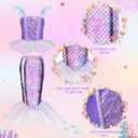 Meland Mermaid Dress - Little Mermaid Costume with Bag for Girls 5-6 Years, Princess Dress Up for Birthday Gift, Halloween Costume (Purple, M)