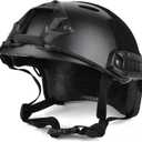 Airsoft Helmet,GWEUZMALL PJ Type Tactical Paintball,Airsoft Adjustable Fast Helmet with Accessories,Military Gear (Black)
