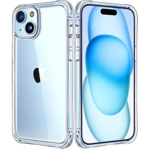 Mkeke for iPhone 15 Case Clear, [Not Yellowing] [Military-Grade Drop Protection] Clear Slim Phone Cases for Apple iPhone 15 with Shockproof Bumper 2023 (for iPhone 15 Case 6.1", 1-Clear)