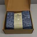 a moment Blue 4 Pack Throw Pillow Covers - Chenille & Velvet Set with Piping, Farmhouse Textured Design Cushion Cases for Couch Sofa Bed (20x20 Inch, No Insert)