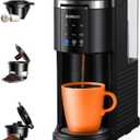 SHARDOR 3 in 1 Coffee Maker, K Cup Coffee Maker Compatible with Ground Coffee & Teas, Single Serve Coffee Machine, 614oz Brew Sizes, 40oz Detachable Water Reservoir, Descale Settings, Black