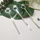 Set of 20 Diamond Ring Cocktail Stirrers Swizzle Stir Stick, Stirring Sticks Diamond Ring for Party& Festival Dcor (Silver Mirror)
