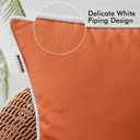 MIULEE Pack of 2 Outdoor Waterproof Pillow Covers Decorative Farmhouse Throw Pillow Covers Square Solid Color Couch Pillow Covers for Patio Tent Bed Sofa Living Room 18x18 Inch Burnt Orange