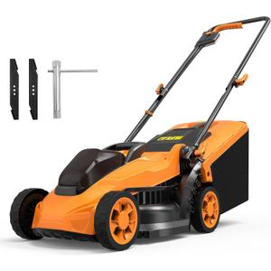 Cordless Lawn Mower (No Battery) Compatible with Dewalt 20V Max Battery, 14" Electric Lawn Mower with 5 Heights Adjustment, Brusless Electric Mower for Garden, Yard