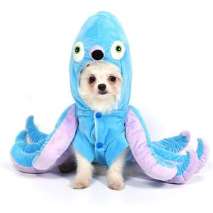Mogoko Dog Cat Octopus Costumes, Pet Halloween Cosplay Dress, Funny Octopus Costume for Small Puppy Dogs 11.0" Neck Girth; 14.5" Chest (M)