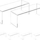 Aminigram 4 Pack Large Acrylic Risers Display Stands, Perfume Organizer Stand, Clear Acrylic Shelf for Show Decor Display, Toys, Cupcake and More(12.4 x 4 x 4.6 inches)
