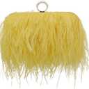 Miuco Women Feather Clutch Purse Shoulder Crossbody Bag Evening Handbags
