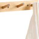 Wall Mounted Coat Rack 12 inches, Hickory Wood Wall Coat Hooks with 3 Hooks, Wooden Coat Hanger for Hanging Clothes Robes Towels Hats, Natural