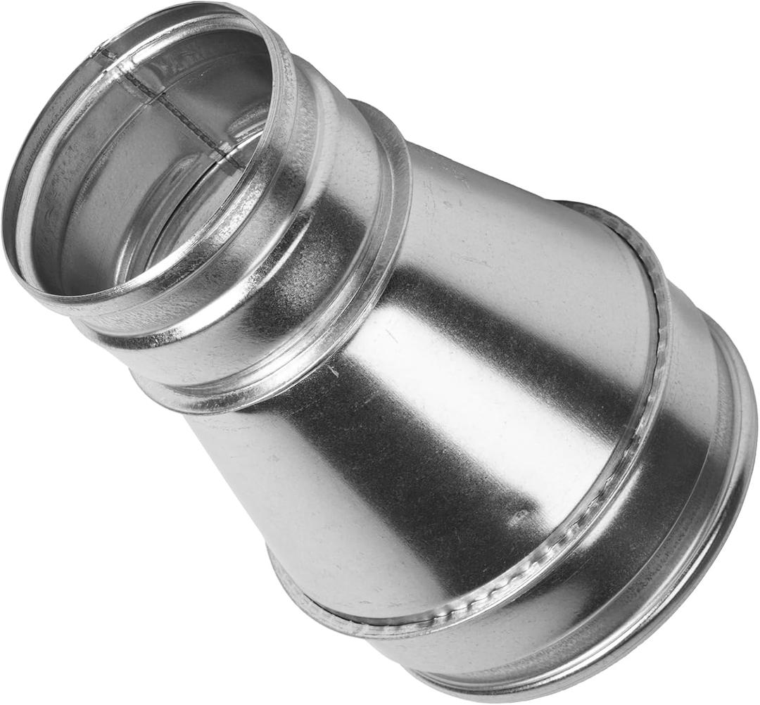 Vent Systems 6" Inch to 4" Inch Galvanized Steel Duct Reducer - Vent Adapter - Fitting Pipe - Connector, Increaser, Reducer, Cone - HVAC, Ventilation Systems