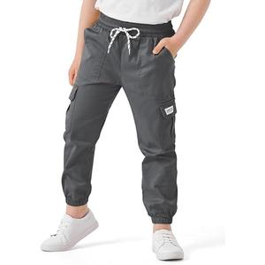 Boys Cargo Pants Kids Stretch Hiking Pants Elastic Waist Lightweight Joggers Size XS