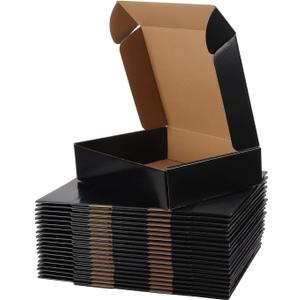 Hoikwo Medium Shipping Boxes for Mailing Shipping Packaging, Corrugated Cardboard Boxes for Packaging Small Business, (Black, 12x9x3-20 Pack)